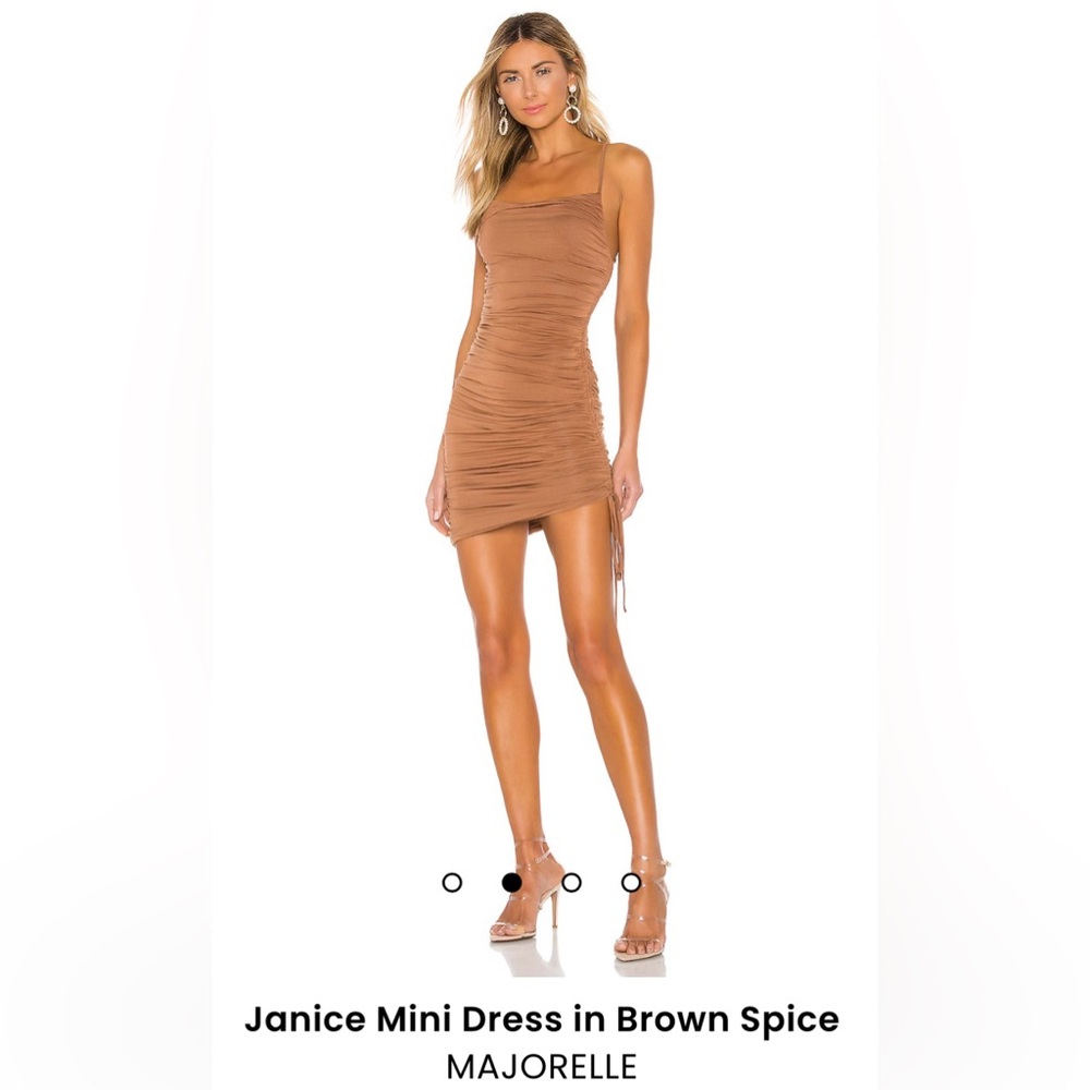 MAJORELLE XS JANICE MINI DRESS IN BROWN SPICE